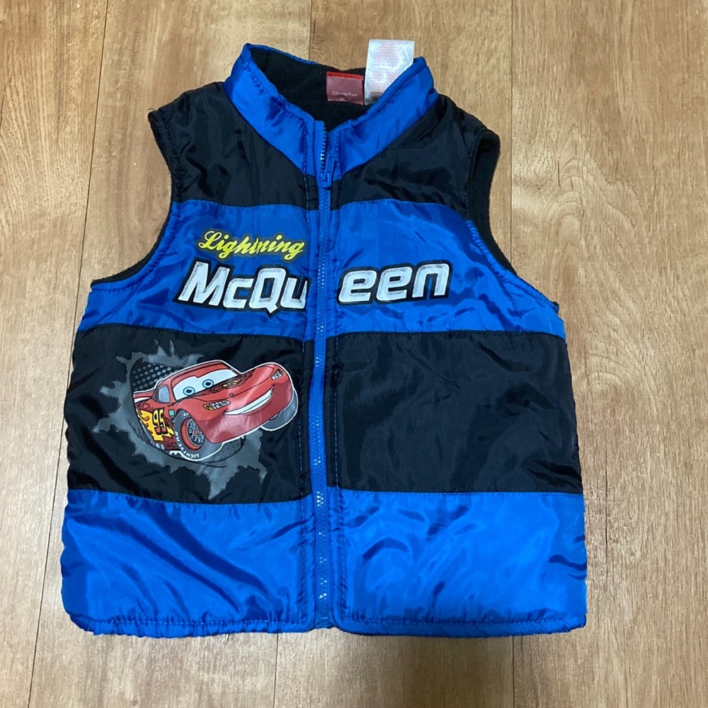 Disney Pixar’s Lightning McQueen Fleece Zip Up Vest Size 3T